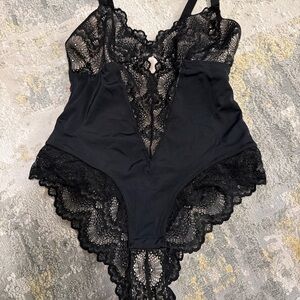 Elegant Black Lace Bodysuit